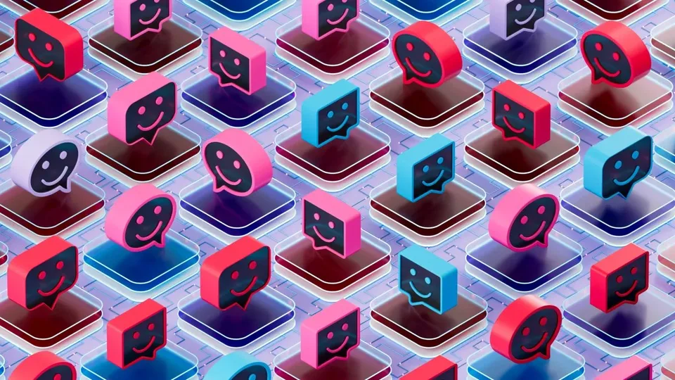 Colorful stylized chat and moderation icons arranged in a grid.