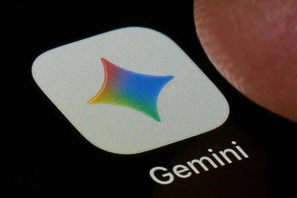 Close-up of the Gemini app icon and the word “Gemini” on a device screen.